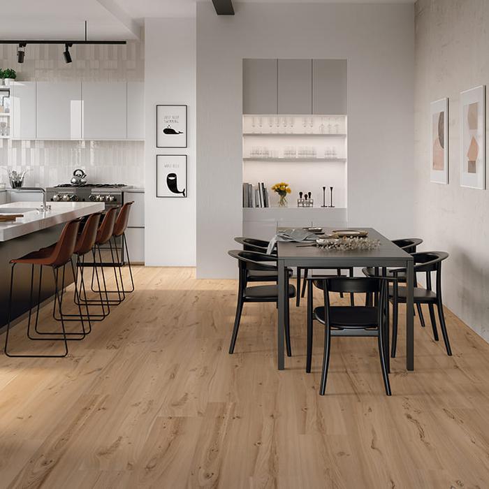 Ein Holzboden in der Küche kann Stil und Funktionalität in Einklang bringen 181